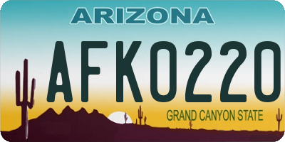 AZ license plate AFK0220