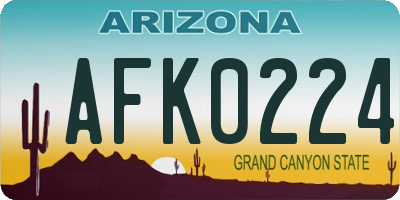 AZ license plate AFK0224