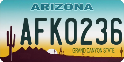 AZ license plate AFK0236