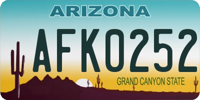 AZ license plate AFK0252