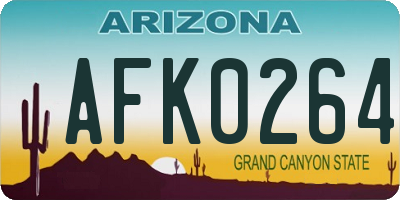 AZ license plate AFK0264