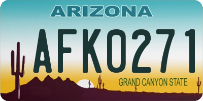 AZ license plate AFK0271