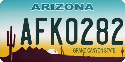AZ license plate AFK0282