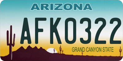 AZ license plate AFK0322