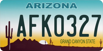 AZ license plate AFK0327