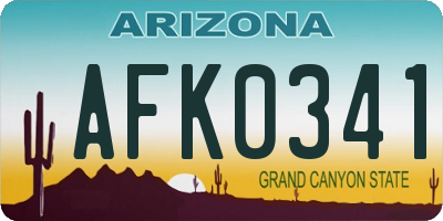 AZ license plate AFK0341