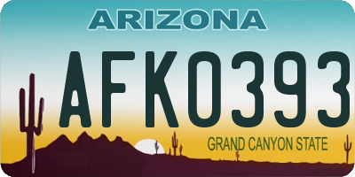 AZ license plate AFK0393