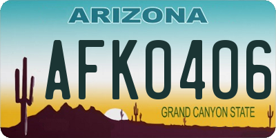 AZ license plate AFK0406