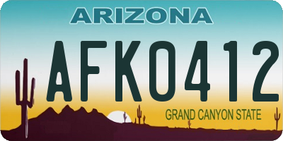 AZ license plate AFK0412