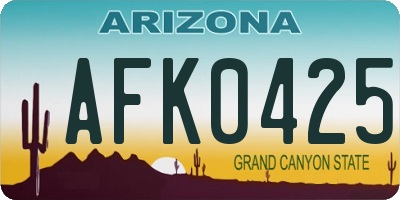 AZ license plate AFK0425