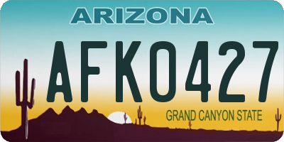 AZ license plate AFK0427