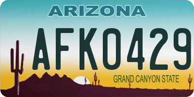 AZ license plate AFK0429