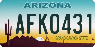 AZ license plate AFK0431
