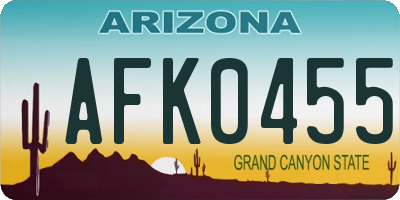 AZ license plate AFK0455