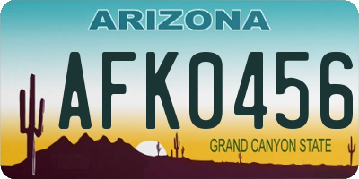 AZ license plate AFK0456