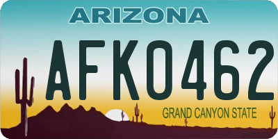 AZ license plate AFK0462