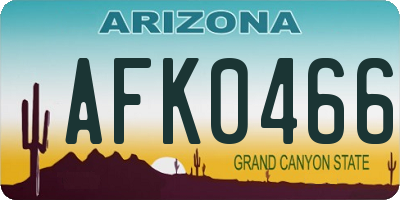 AZ license plate AFK0466