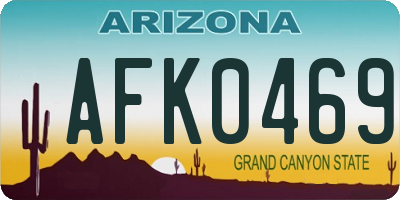 AZ license plate AFK0469