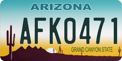 AZ license plate AFK0471