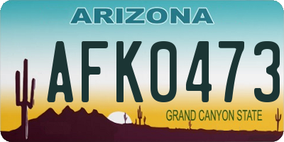 AZ license plate AFK0473