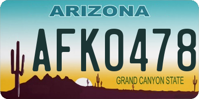 AZ license plate AFK0478