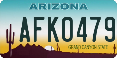 AZ license plate AFK0479