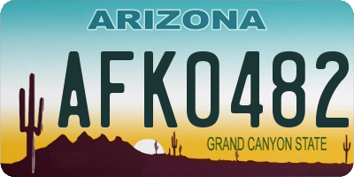 AZ license plate AFK0482