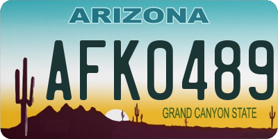 AZ license plate AFK0489