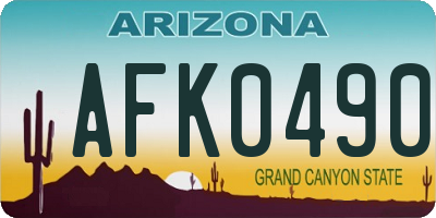 AZ license plate AFK0490