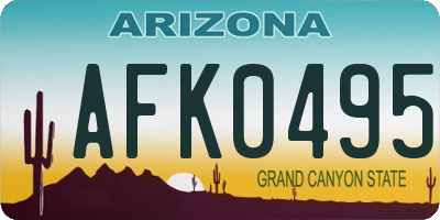 AZ license plate AFK0495