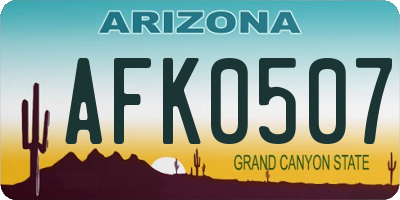 AZ license plate AFK0507