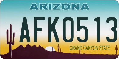 AZ license plate AFK0513