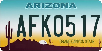 AZ license plate AFK0517