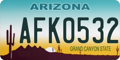 AZ license plate AFK0532