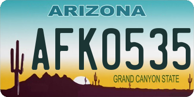 AZ license plate AFK0535