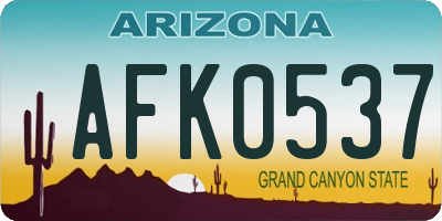 AZ license plate AFK0537