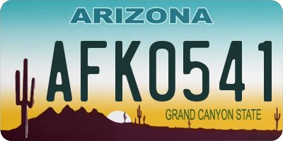 AZ license plate AFK0541
