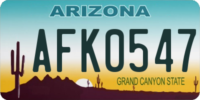 AZ license plate AFK0547