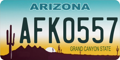 AZ license plate AFK0557