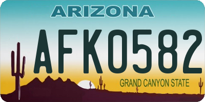 AZ license plate AFK0582