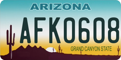AZ license plate AFK0608