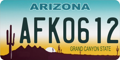 AZ license plate AFK0612