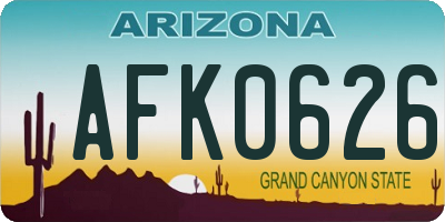 AZ license plate AFK0626