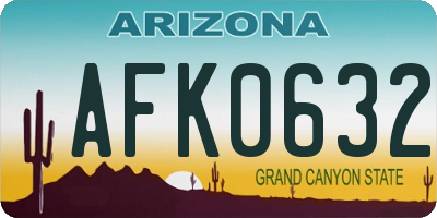 AZ license plate AFK0632