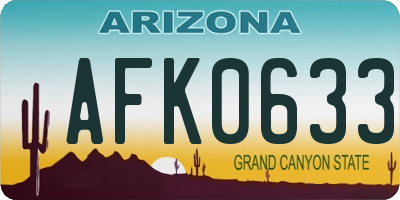 AZ license plate AFK0633
