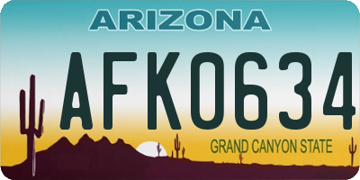 AZ license plate AFK0634