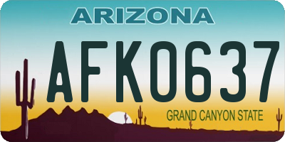 AZ license plate AFK0637