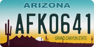 AZ license plate AFK0641