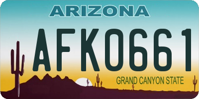 AZ license plate AFK0661