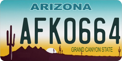 AZ license plate AFK0664